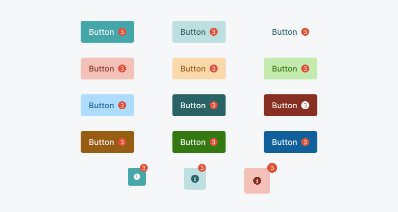 Button s notification badge v různých stavech