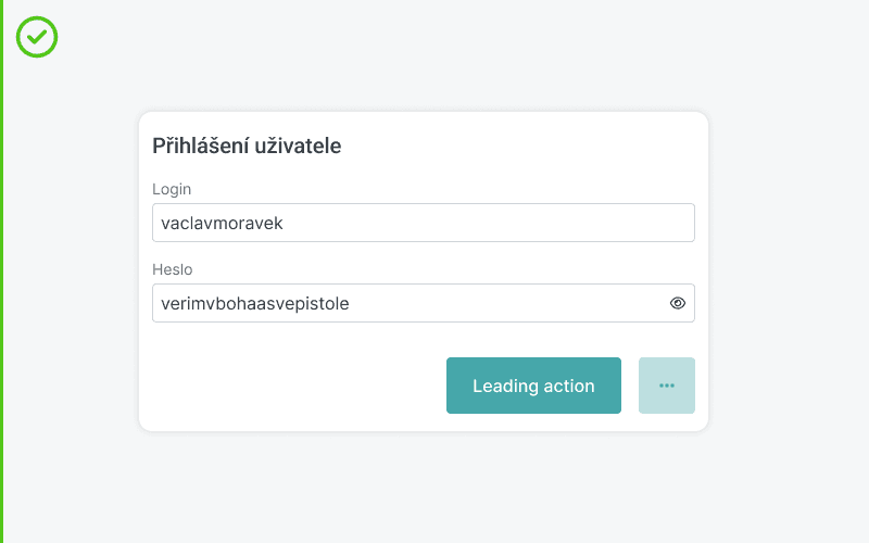 Příklad více akcí seskupených do dropdown buttonu