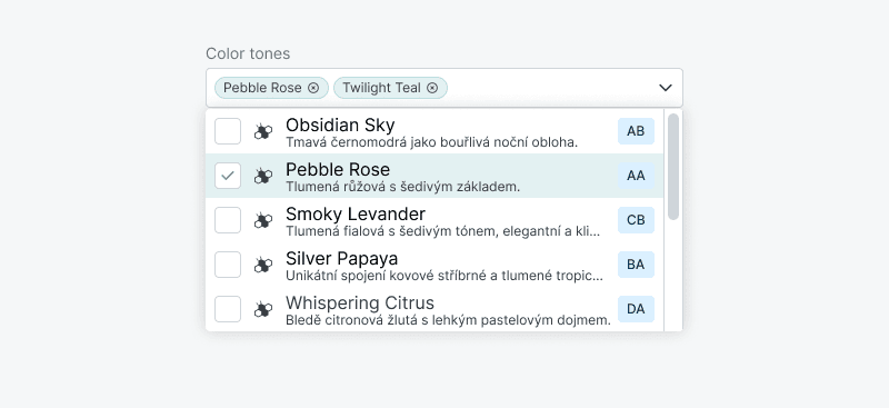 Ukázka Multiselect – Multiselect 06