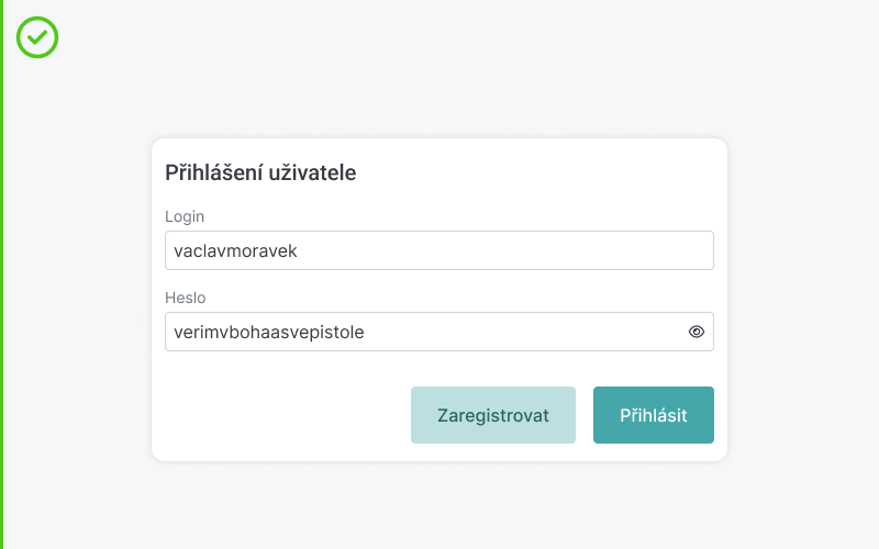 Horizontální zarovnání primárního a sekundárního tlačítka
